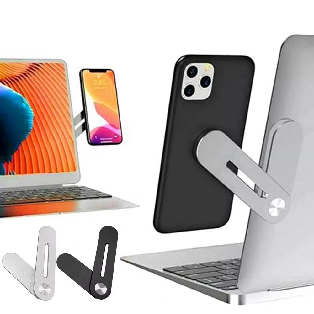 Laptop Side Phone Holder Mount Magnetic Adjustable Phone Stand Folding Monitor Expansion Phone Holder