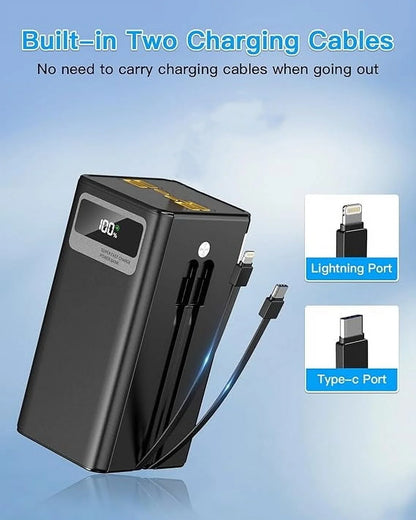 Finew Portable Charger 60000 Mah 120W Super Fast Charger Outdoor Camping Live Power Bank,Power Station LED Display External Battery Pack,Compatible with Iphone & Android Cell Phone