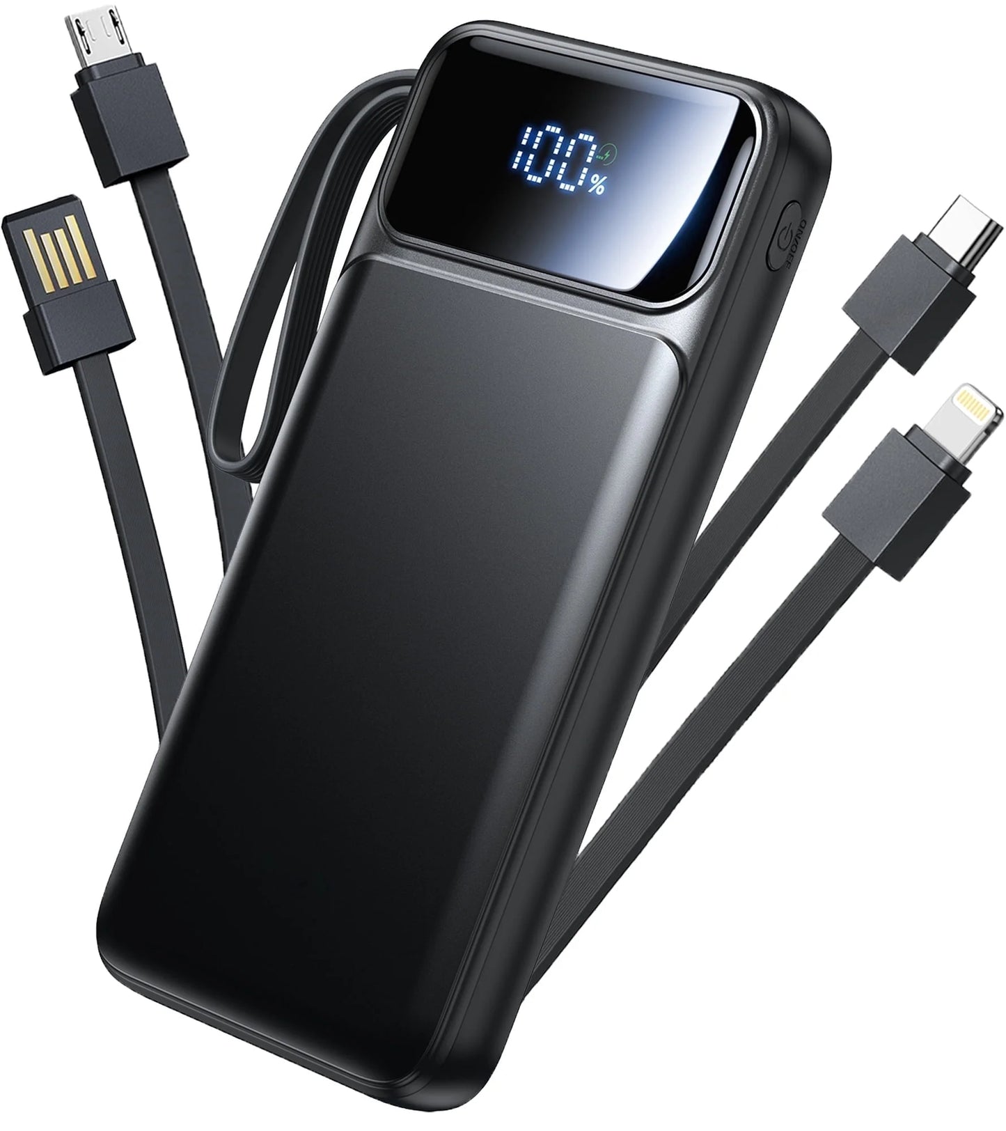 Portable Charger, 10000Mah Power Bank with Built in Cable (22.5W Output + 18W Input) Fast Charging Battery Pack for Iphone Samsung